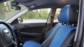Авточехлы из экокожи в черном + синем цвете