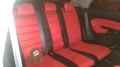 Авточехлы из экокожи в черном + красном цвете