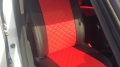 Авточехлы из экокожи Ромб в красном цвете